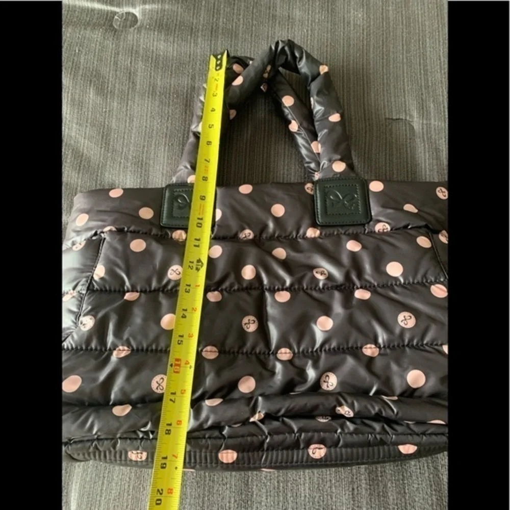 CiPU Large Polka Dot Diaper Baby Tote Bag Black Dark Brown Pink